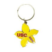 USC Trojans Mom Brass Flower Keychain
